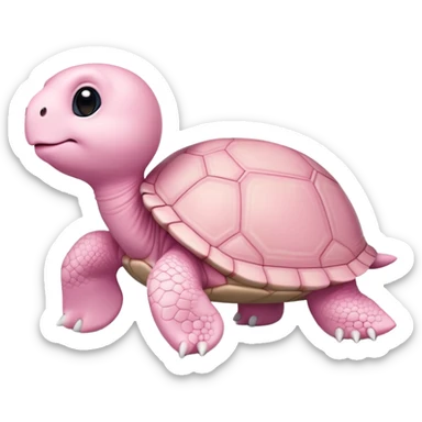 light pink turtle, cute, adorable, looks like a stuffed animal with no details in skin sticker