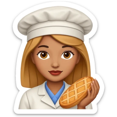 baker woman medium skin tone sticker