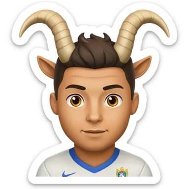 ronaldo whit the goat hornes emojie sticker