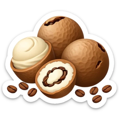 bolitas de helado de cafe con semilla de cafe minimalista  sticker