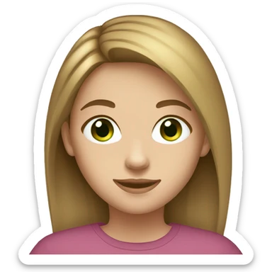 light brown hair green eyes teen girl sticker