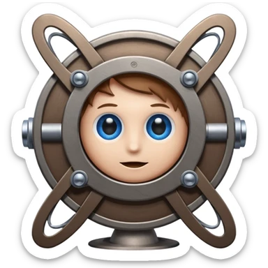 I want atom from reel steel that has gray body with black screen and blue eyes and a brown top sticker