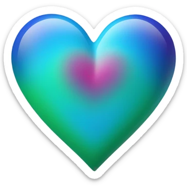 Green and blue ombré heart  sticker