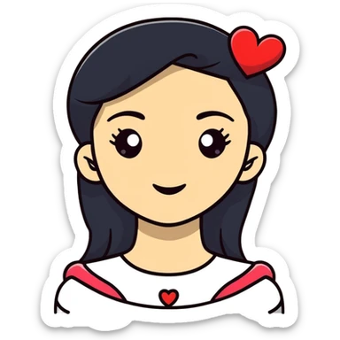 Isabela merced with Hearts over The Head  sticker