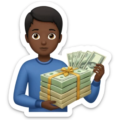 Has un chico con mucha plata en sus manos y que tenga pelo negro  sticker