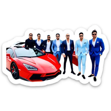 Grant Cardone, Tai Lopez, Josh King Madrid, Alex Hormozi, Iman Gadzhi, Daniel G, Branden Condy, Patrick Bet-David, Dan Henry, Luke Belmar, Shelby Sapp, Leila Hormozi, Tefi Valenzuela, business, influencers, friends, rich millionaire success lifestyle, private jet , supercars, success, sales sticker