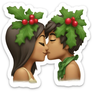 Kiss under mistletoe  sticker