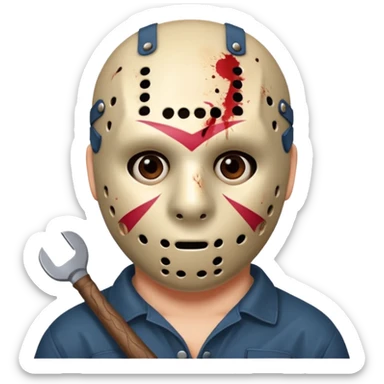 Jason Voorhees, looking cute, looks like he is in love sticker