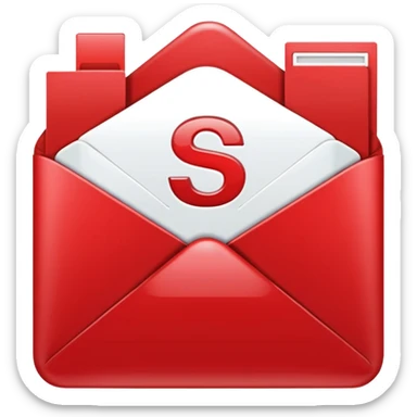 christmas red mail with white "S" logo sticker