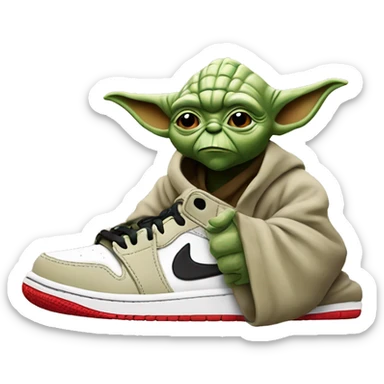 yoda with air jordan (sneakers) sticker