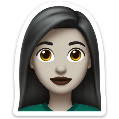 White female long dark hair red lips wearing Philadelphia Eagles jersey sticker