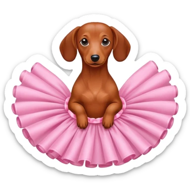 Red dachshund wearing a tutu  sticker