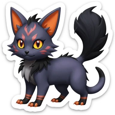 Noibat-Lykoi-Purrloin-Nargacuga-Litten-Torracat-fusion-Fakemon-Pokémon-creature  sticker