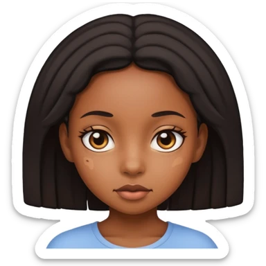 Black girl with eyes going in different directions sticker