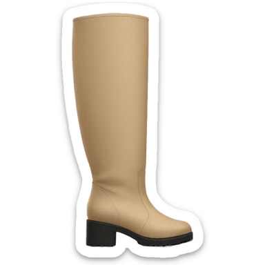 pair of beige chunky knee high boots sticker