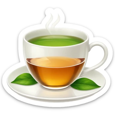 White tea cup with leaf on the plate but not on the tea sticker