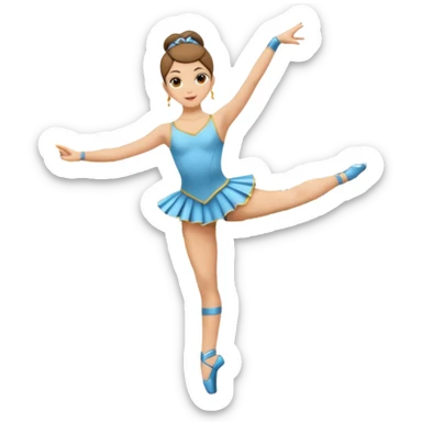 Una chica con vestuario de bailarina urbana con las piernas flexionadas, el dedo índice en la boca, el tren superior inclinado hacia la izquierda y con la cadera proyectada hacia la izquierda sticker