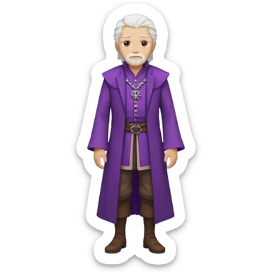 a white haired old man with purple eyes standing, full body, in Targaryen themed clothes, clothes aren't purple  sticker