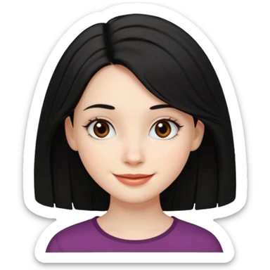 a girl that has black 4c hair textures and pale skin color, It has brown eyes, a nose, lips, and it’s smiling. sticker