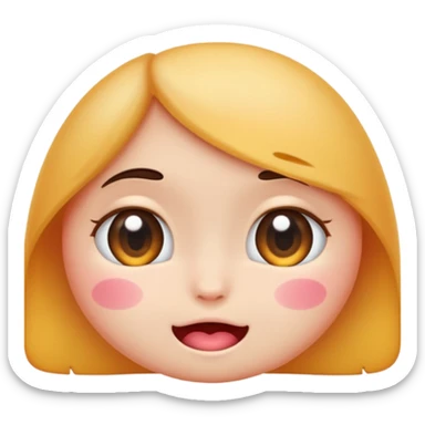 Make a cute shy 😌 in this emoji not a human i need  sticker