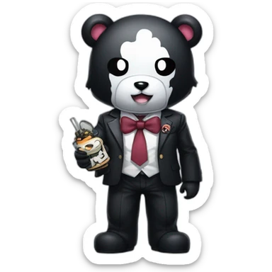Monokuma is a stuffed robotic bear and the self-proclaimed Headmaster of Hope's Peak Academy who instigates the Killing School Life featured in Danganronpa Trigger Happy Havoc. Smiling sticker