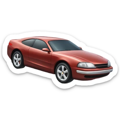 Car sliding down hill sticker