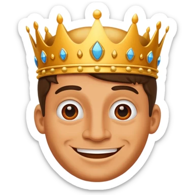 Catoon men king face with fly sticker