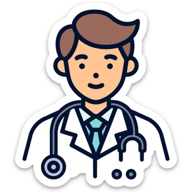 medical doctor with stethoscope sticker