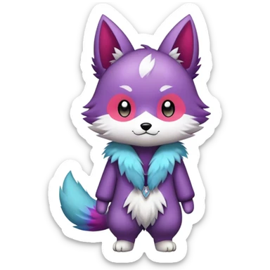  High quality Cute Cool Kawaii edgy Pretty Chibi Fur-Sona Colorful Fakemon Full Body  sticker