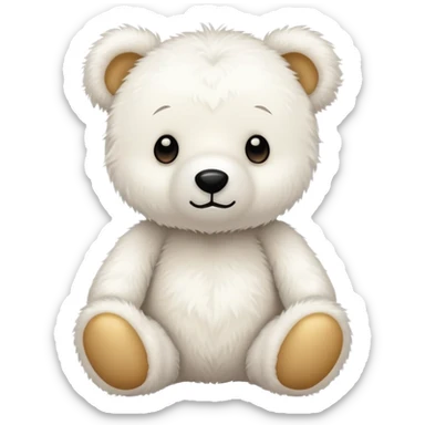 Adorable white  teddy bear sticker