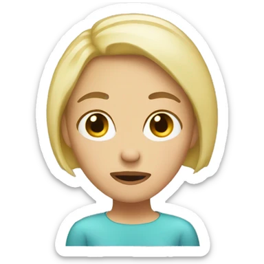 blonde woman with short hair making an whoopsie face after making a mistake  sticker