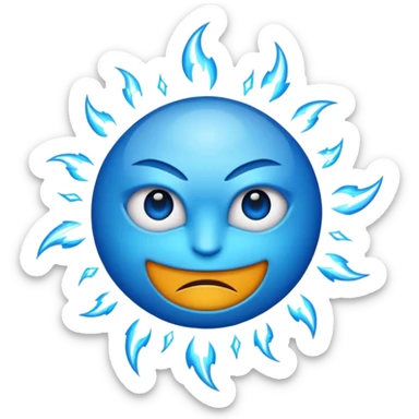 Rayos, centellas y con expresiones de furia azul sticker