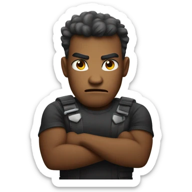 angry arms crossed  sticker