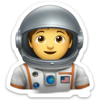 niño viajando sobre una nave espacial sticker
