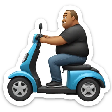 Fat man on mobility scooter sticker