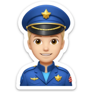 cute spaceship captain portrait, head and shoulders only, futuristic captain uniform collar, captain badge, confident smile, 3D cartoon, mobile game icon style, clean background, no text, no watermark
 sticker