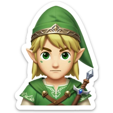 Link from Legend of Zelda with his green tunic and pointy hat sticker