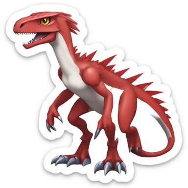  Cool Edgy Digimon-Fakemon-Guilmon-Velociraptor-Dragon-Mecha full body sticker