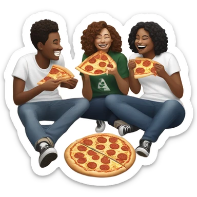 Three white skin Columbia college students eating pizza downtown and enjoying beer  sticker