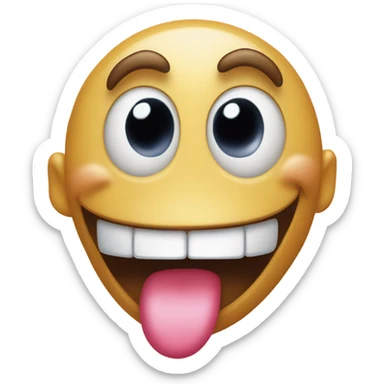 long Tongue out cross eyed sticker