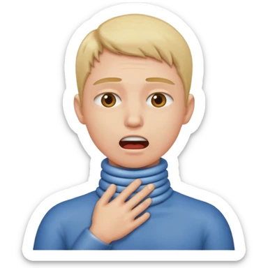 own hands choking neck sticker