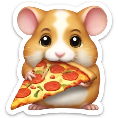 hamster eating pizza sticker
