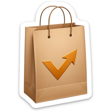 A shopping bag with a return arrow symbol, representing a return policy sticker