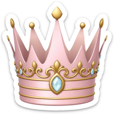 white and pastel pink crown sticker