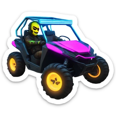 cyber punk UTV neon with driver sticker