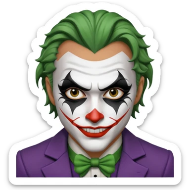 man with plack and white joker makeup sticker