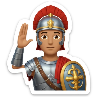 an ancient roman republic soldier doing the iconic ancient roman salute sticker