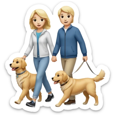 blonde woman wearing white walking only one malese dog sticker