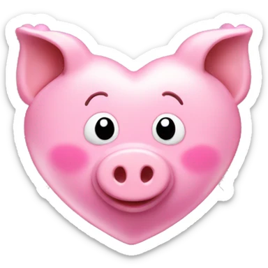 Pink heart with a little piggies sticker