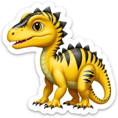 Dinosaurio amarillo con rayas negras sticker